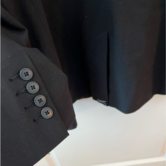 Norma Kamali Blazer Black Boyfriend Jacket Single Button Long Sleeve Size 14 - Picture 10 of 16